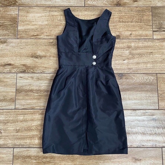 SILK Cocktail Dress in Black size 6 Expose Back - Picture 4 of 16